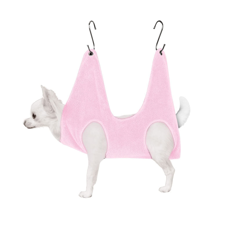Petmolico Pet Dog Sling Hammock for Nail Clipping, Dog Grooming Hammock for Nail Trimming, Dog Lift Harness for Grooming, Pink, Small - PawsPlanet Australia
