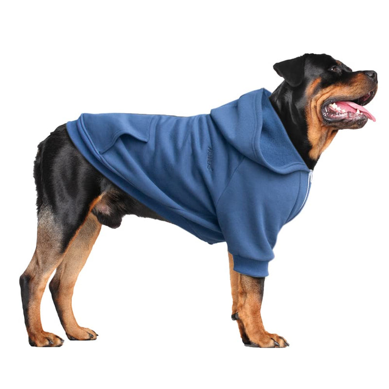 Extra Large Dog Clothes Hoodies Zip Up Sweaters for Big Dogs Labrador Golden Retriever Blue 5XL 5X-Large Hoodie Blue - PawsPlanet Australia