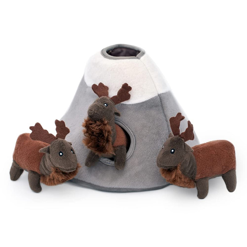 ZippyPaws Woodland Friends Burrow Interactive Dog Toys - Hide and Seek Dog Toys and Puppy Toys, Colorful Squeaky Dog Toys, and Plush Dog Puzzles, Elk Mountain - PawsPlanet Australia