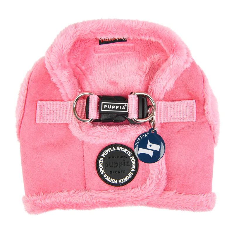 Puppia Terry Vest Dog Harness Step-in Winter Suede Warm No Choke No Pull Training Walking for Small and Medium Dog, Pink, Small - PawsPlanet Australia