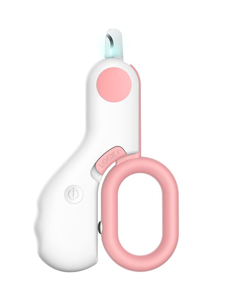 Small Animals Nail Clippers with LED Lights to Avoid Excessive Cutting and Razor Sharp Blades - Professional Claw Trimmer for Tiny Dog Cat Kitten Bunny Rabbit Bird Guinea Pigs Ferret Hamsters (Pink) Pink
