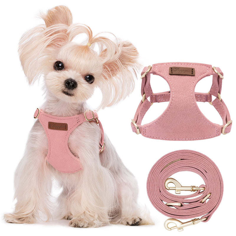 Puppytie No Pull XXS Puppy Harness with Multifunction Dog Leash,Soft Adjustable No Choke Escape Proof Pet Harness Vest,Pink,XXS A-Pink XXS(2.2-6lb） - PawsPlanet Australia