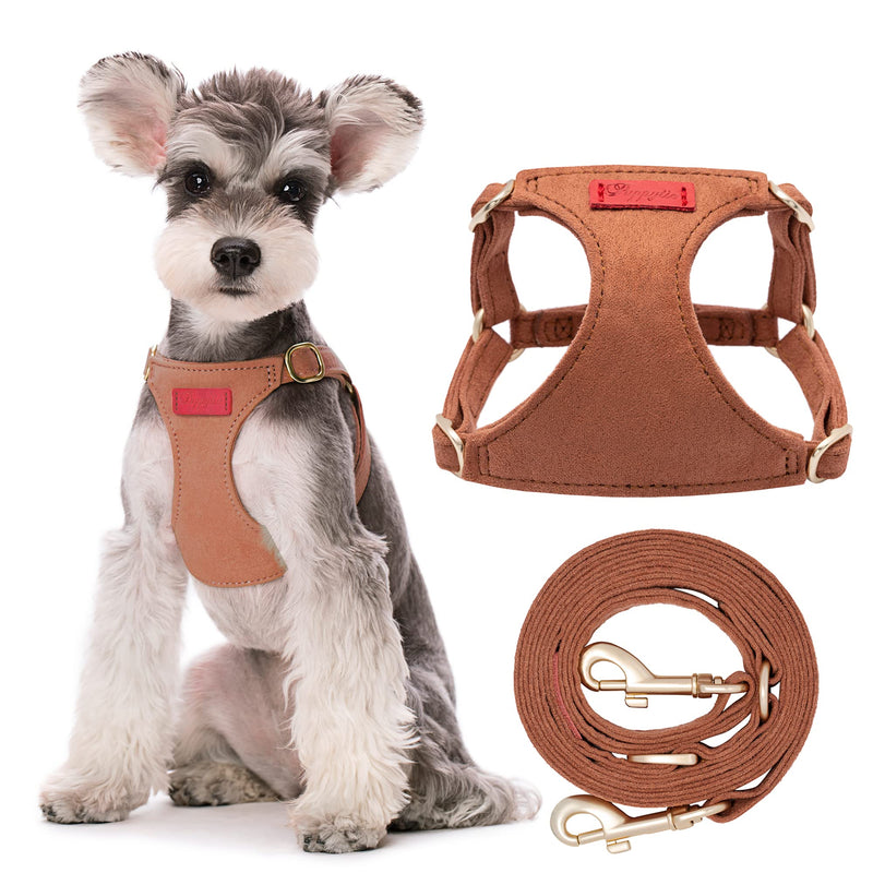 Puppytie No Pull Dog Harness with Multifunction Dog Leash,Soft Adjustable No Choke Escape Proof Pet Harness Vest for Medium Dogs or Large Dogs,Brown Caramel,M Brown M(16.5-31lb） - PawsPlanet Australia