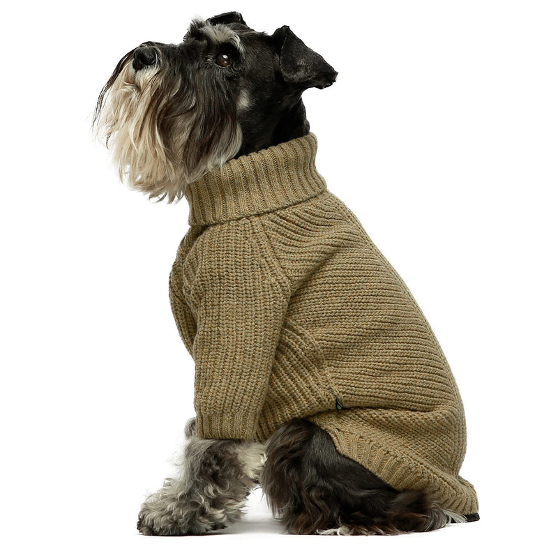 Fitwarm Thermal Knitted Dog Sweater Doggy Winter Coat Pet Clothes Doggie Turtleneck Jacket Puppy Outfits Cat Sweatsuit Sage Green Medium - PawsPlanet Australia