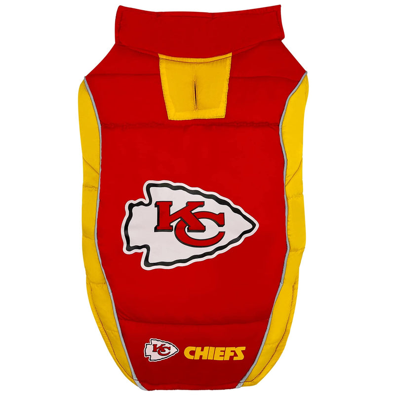 Pets First Kansas City Chiefs Puffer Vest, Small, Waterproof Dog Coat, NFL Licensed Pet Warming Sports Jacket - PawsPlanet Australia