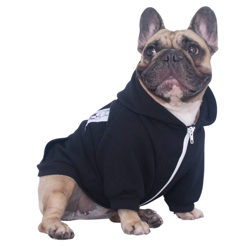 iChoue I am a French Bulldog Clothes Hoodies for Dogs Puppy Frenchie Pug English Boston Terrier Bully Pitbull Sweatshirt Sweater Clothing Cold Weather Winter Coats - Black/Large Classic Hoodie Black Large ( 25 - 35 lbs ) - PawsPlanet Australia