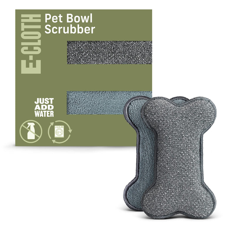 E-Cloth Pet Bowl Scrubber - Bone-Shaped Pet Bowl Cleaning Scrubber, Reusable, 100 Wash Guarantee - 2 Pack - PawsPlanet Australia