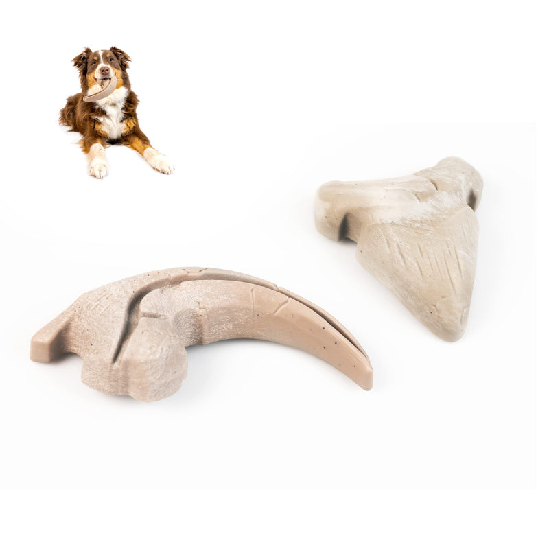 Hyper Pet Fossil Durable Dog Slow Feeder, Chew Toy, Interactive Toys (Bacon Flavored Long Lasting Durable Dog Chew Toy for Aggressive Chewers) Claw + Tooth-2 PK - for All Breeds 2 PACK - PawsPlanet Australia