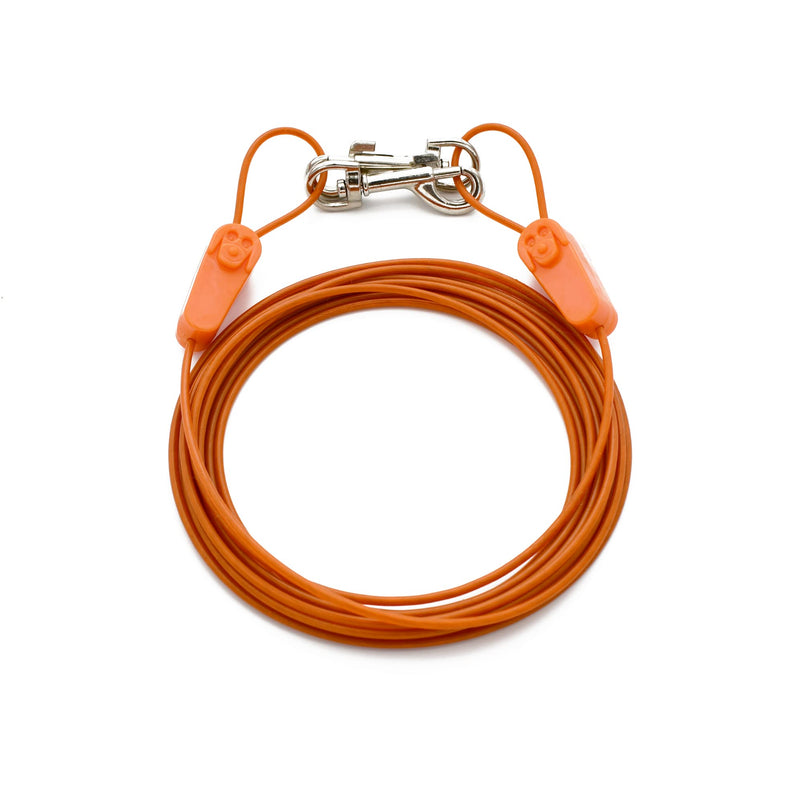 40FT Tie-Out Cables for Dogs - Strong, Safe, and Durable Dog Tie-Outs for Small Dogs up to 10 Pounds - Weather and Wear Resistant Galvanized Aircraft Cable for Outside Use 10 lb / 40 ft - PawsPlanet Australia