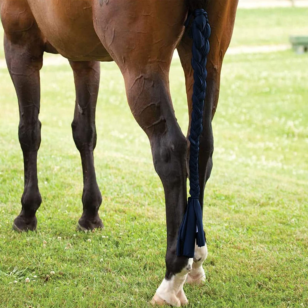 Horse Ponytail, 3 Tube Horse Tail Bag for Horses, Durable Horse Braid-in Tail Bag (Black) Black