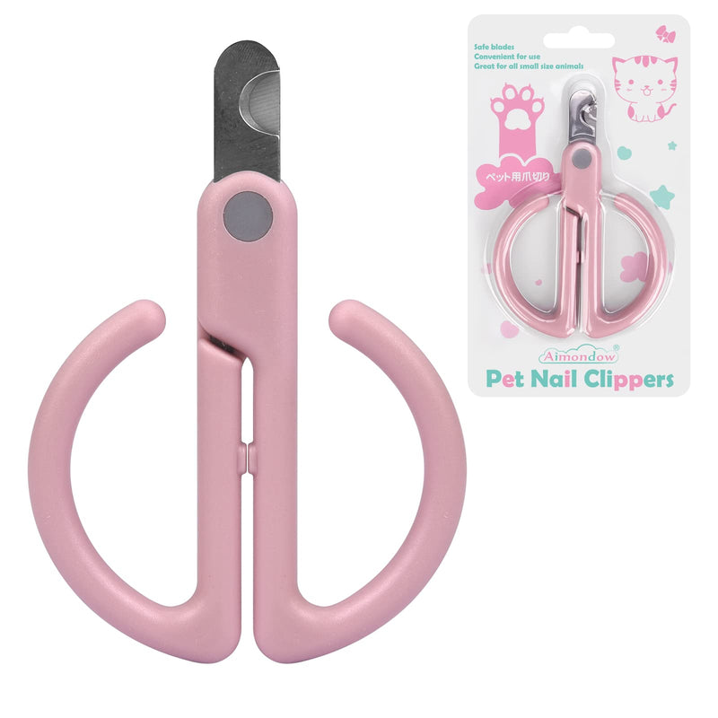Cat Nail Clippers, Cat Claw Trimmer for Pet Grooming Tool, Easy Cutting Cat Claw Clippers, Dog Nail Clippers, Angled Blade Sharp Claw Scissors for Small Animals Rabbit Puppy Kitten Pink - PawsPlanet Australia