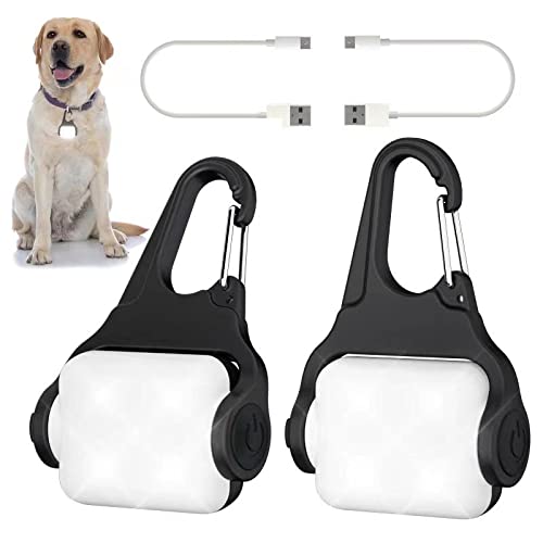 Dog Lights for Night Walking – 50LM Dog Collar Light, 3 Modes Rechargeable Dog Light, IP65 Waterproof Dog Walking Light, Dog Flashlight for Running, Camping, Climbing, Bike, 2 Pack - PawsPlanet Australia