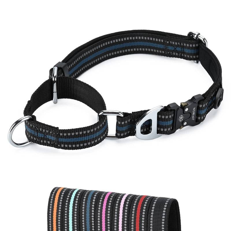 JIPIMON Martingale Dog Collar Reflective Nylon Soft Cushion Alloy Buckle Training Pet Collar Small Medium and Large Dogs Dark blue - PawsPlanet Australia