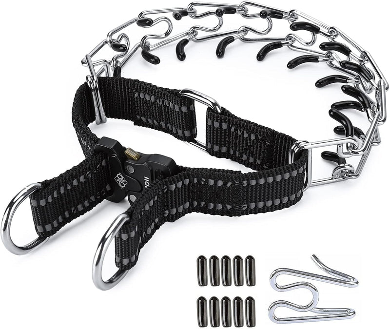 Adjustable Dog Collar with Comfortable Rubber Tip and Quick Release Buckle for Small Medium Large Dogs (Small, Black) - PawsPlanet Australia