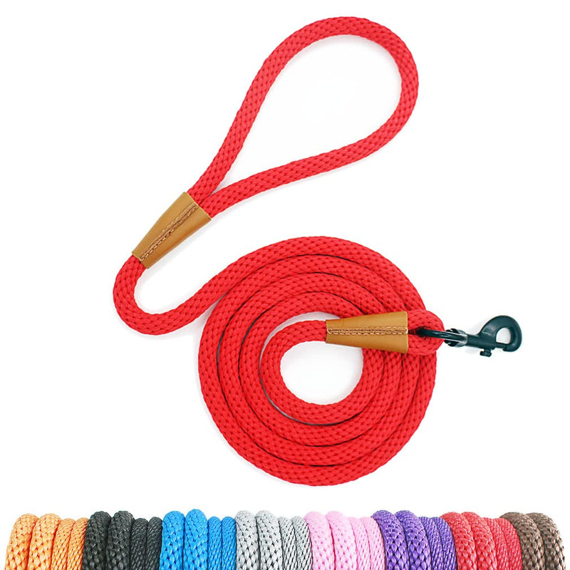 lynxking Dog Leash Rope Dog Training Leash 2FT 6FT Strong Heavy Duty Braided Training Lead Leashes for Small Medium Large Dogs Red Snap Lead-Large 1/2in x 6ft - PawsPlanet Australia