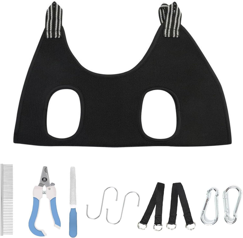 Pet Dog Grooming Hammock Harness, Dog Nail Trimming Sling Harness Hammock, Restraint Bag Claw Care Holder with Nail Clippers/Nail Trimmers/Scissors for Puppy & Cats, Large Gray - PawsPlanet Australia