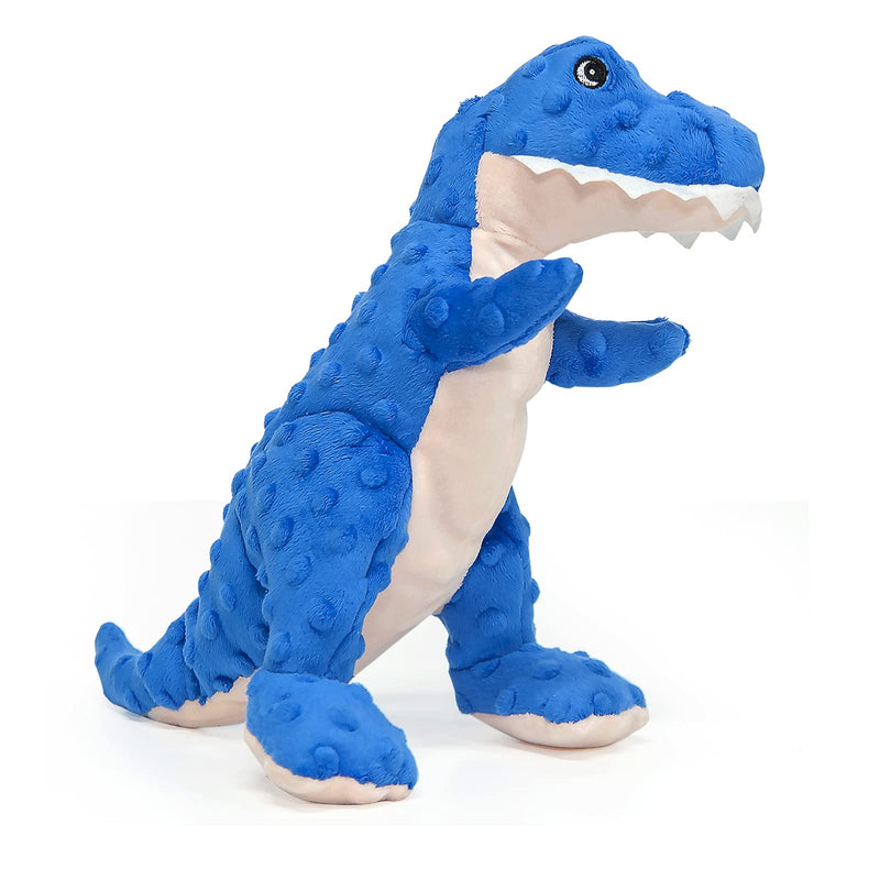 DODODOLA Stuffed Dog Toys Durable Plush Dog Toy with Crinkle Paper Cute Dinosaur Squeaky Dog Toys Dog Chew Toys for Medium Large Breed Blue - PawsPlanet Australia