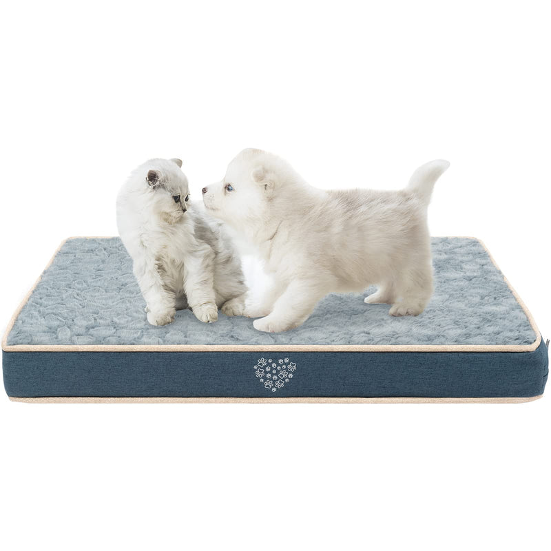 VANKEAN Waterproof Dog Crate Pad Bed Mat Reversible (Warm&Cool), Removable Washable Cover & Waterproof Inner Lining, Pet Crate Mattress for Cats and Dogs, Joint Relief Dog Bed for Crate, Navy Small - PawsPlanet Australia