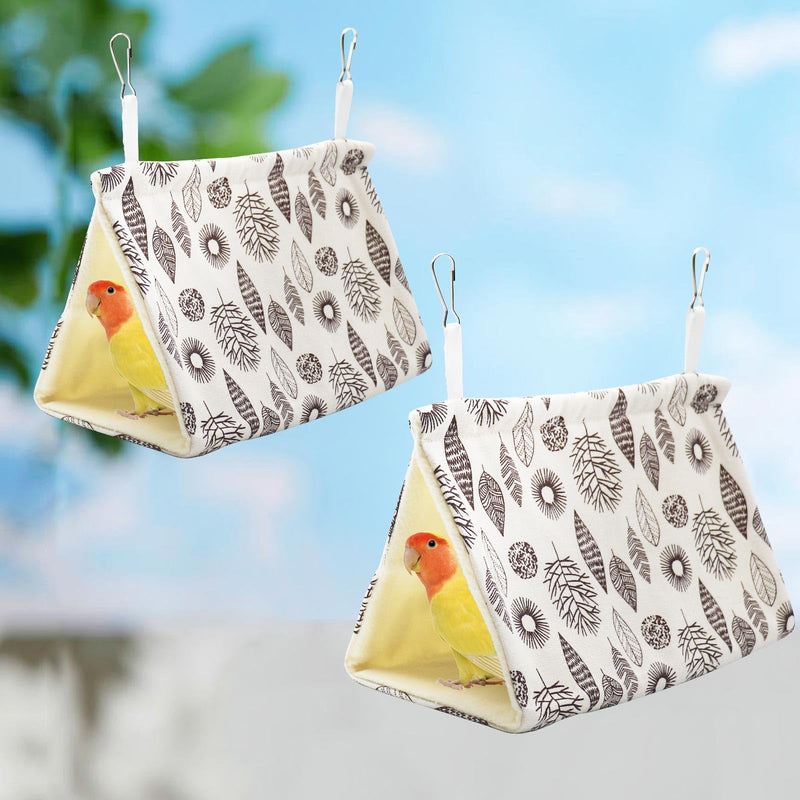 Dnoifne 2 Pack Hanging Winter Warm Bird Bed, Nest House, Hammock House - Plush Snuggle Hideaway Cave Bed Tent for Hamsters, Budgies, Parakeets, Cockatiels, Lovebirds, Parrots