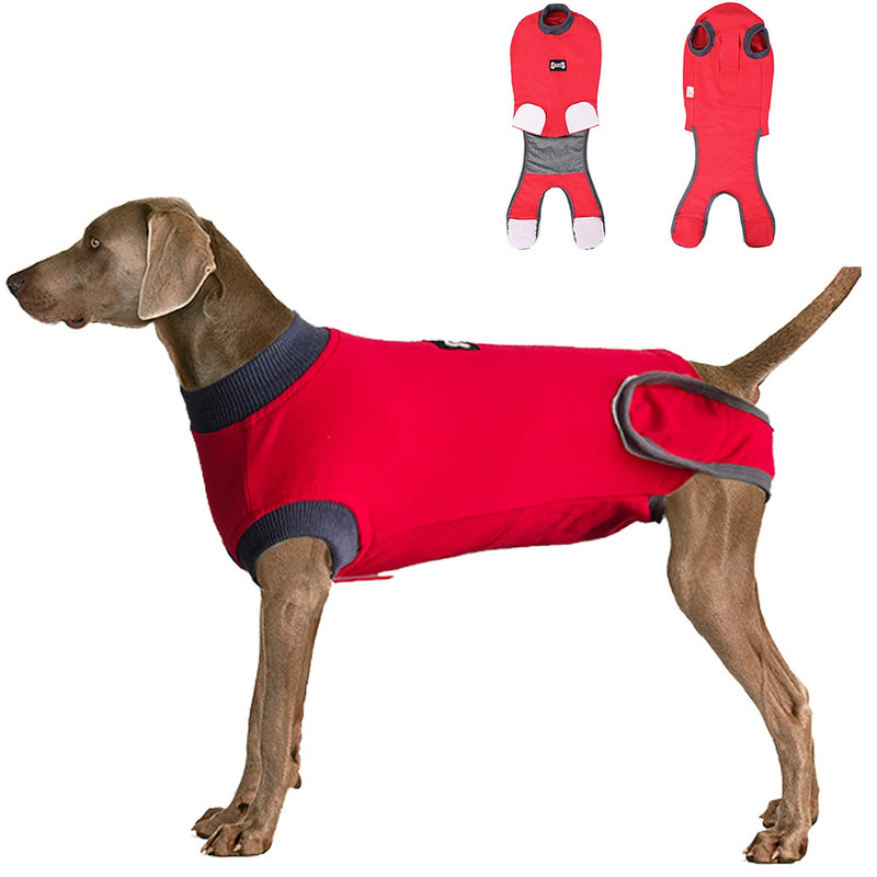 Dog Recovery Suit Body Suit After Surgery Dog Onesie Cone Alternatives Spay Neuter Suit Surgical Recovery Suit for Female Male Dogs (XXX-Large, Red) XXX-Large - PawsPlanet Australia