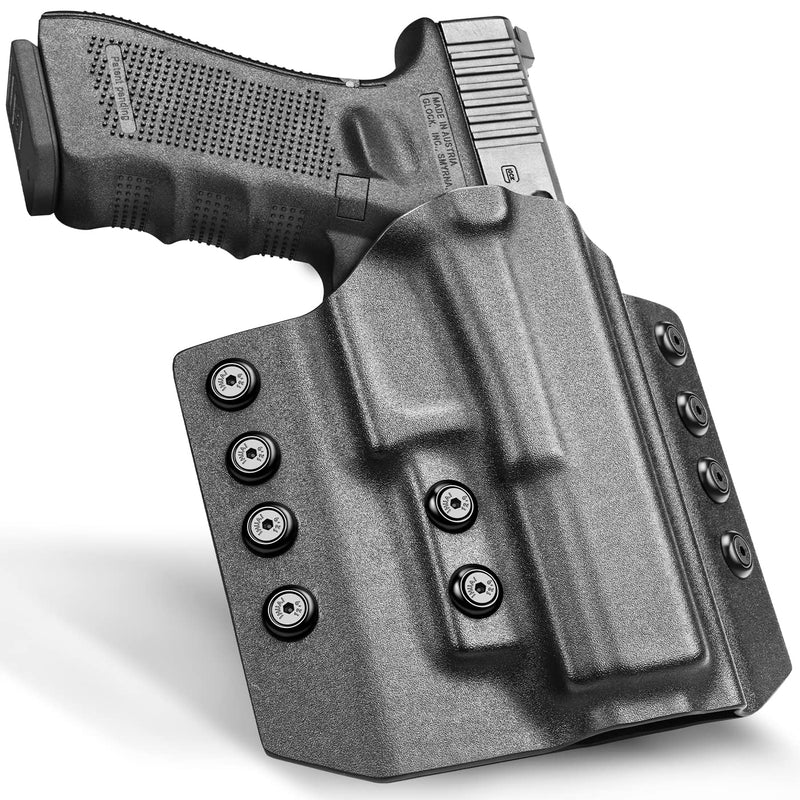 OWB Kydex Holster Fits: Glock 17 22 31丨Glock 19 19X 23 32 44 45丨M&P 9 40 45, SD9VE SD40VE丨CZ P-07丨P320 Compact, M18,XCarry, XCompact. OWB Holster for Concealed Carry, Adjustable Retention-Right Hand Right Hand Draw(OWB) Glock 17 22 31(Gen1-5)