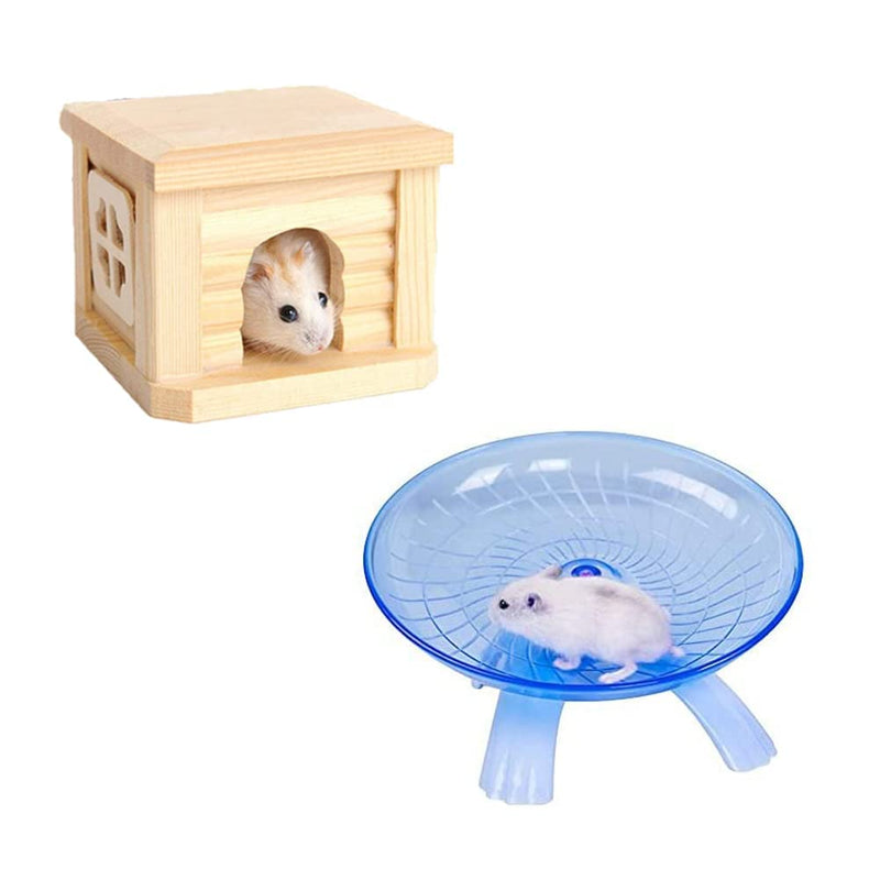 Hamster Wooden House Hamster Running Exercise Carousel Toy pet Toy - PawsPlanet Australia
