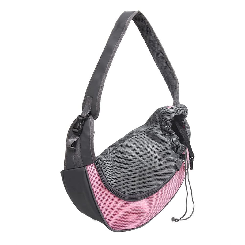 Pet Dog Sling Carrier, Breathable Mesh Portable Travel Safe Pet Sling Shoulder Bag Carrier with Adjustable Non-Slip Shoulder Strap for Small Dogs Cats Puppy (Large, Pink) Large - PawsPlanet Australia