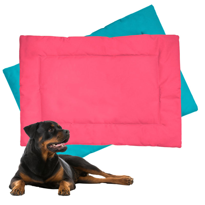 Downtown Pet Supply Large Dog Crate Mat, Blue and Periwinkle, Waterproof, Ripstop Nylon Fabric, Chew Proof, Machine Washable LARGE (35" x 22") - PawsPlanet Australia