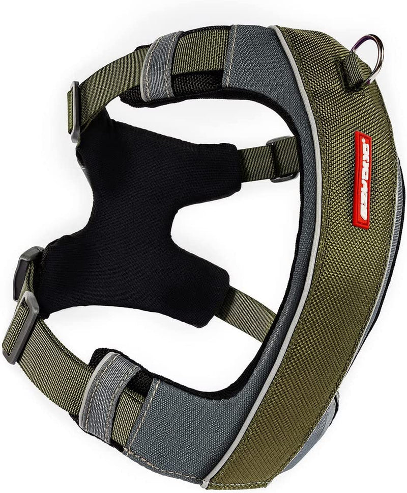 EzyDog X-Link Dog Harness – Reflective and Padded No Pull Dog Harness for Training and Everyday Walks with 2 Leash Attachment Points (Large, Olive) Large - PawsPlanet Australia