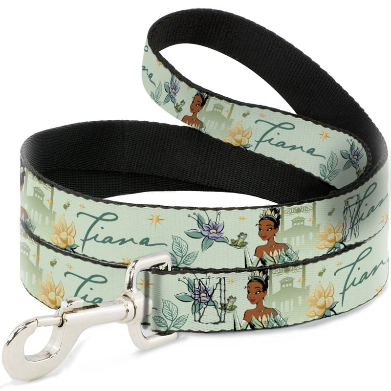 Disney Pet Leash, Dog Leash, The Princess and The Frog Tiana Palace Pose with Script Green, 6 Feet Long 1.5 Inch Wide 6 Feet Long - 1.5" Wide - PawsPlanet Australia