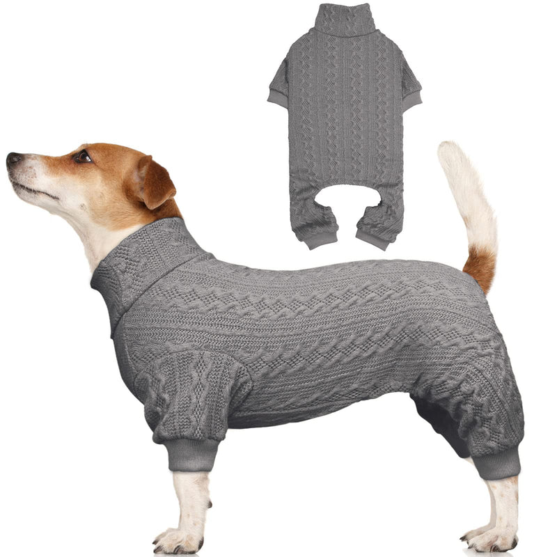 Dog Sweater Turtleneck Knitted Dog Clothes Solid Color Puppy Sweater Warm Cat Sweater Dog Sweaters for Medium Dogs (Grey & M) Grey - PawsPlanet Australia