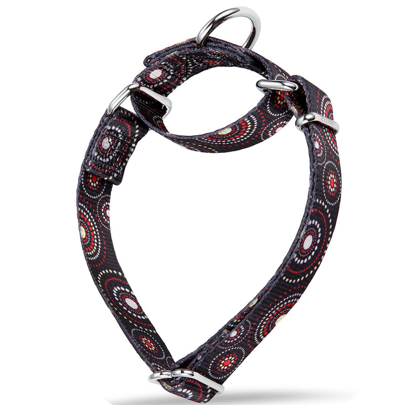 Martingale Dog Collars Colourful Oil Painting Pattern Series - No Pull Pet Collar Silky Soft for Medium and Large Dogs (Large, 1 Inch Wide, Firework Dots -Black) Large, 1 Inch Wide - PawsPlanet Australia