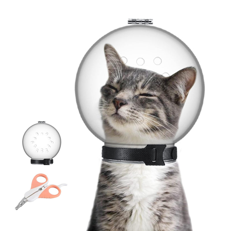 Cat Muzzle Combo - Adjustable Cat Hood, Breathable Anti-Bite Muzzles to Prevent Biting and Chewing, Safety Grooming Accessory for Small Pets.(L for cat Neck 9-10.6") L for cat neck 9-10.6" - PawsPlanet Australia