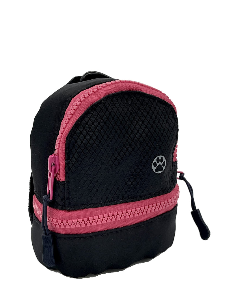 LLC Dog Backpack, Cat Backpack, Small Carrier | Clip on Harness or Leash, Fun Pet Treat Holder, Toy Bag, or Waste Dispenser | OG Neon Series Color (Pink Black City Mode) - PawsPlanet Australia