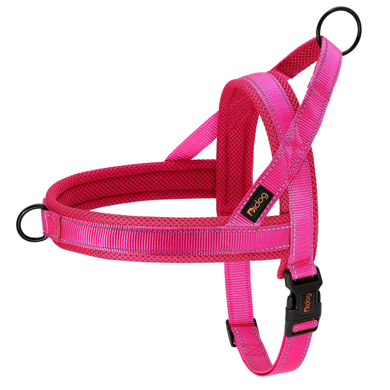 Didog Soft Mesh Padded Dog Vest Harness,Escape Proof / Quick Fit Reflective Dog Strap Harness, Easy for Training Walking XS:chest 15-18" Hot Pink