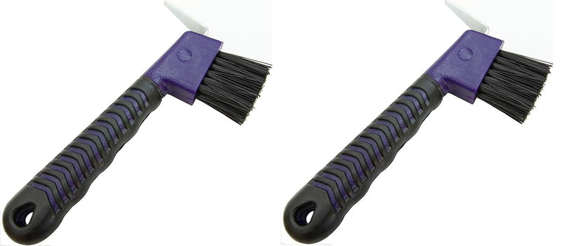 Hoof Pick Brush with Rubber Handle - 2 Pack Purple 2 Pack - PawsPlanet Australia