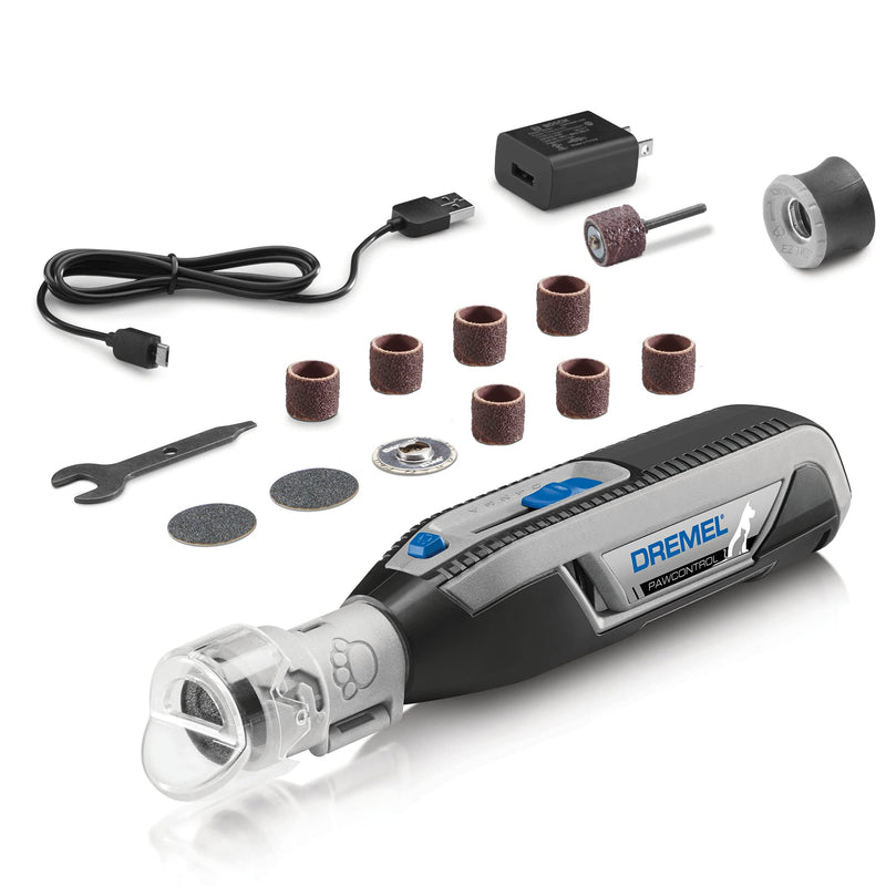 Dremel PawControl Dog Nail Grinder & Trimmer Kit with 60 Grit Rotary Tool Sanding Bands - Safe Pet Grooming for Dogs, Cats + 6 Sanding Bands - PawsPlanet Australia
