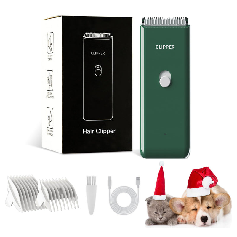 Professional Household Waterproof Low Noise Pet Hair Clippers Electric USB Rechargeable Painless Grooming Tools Hair Grooming Trimmer for Small Medium Dog Cat AP005 Green Ap005-green - PawsPlanet Australia