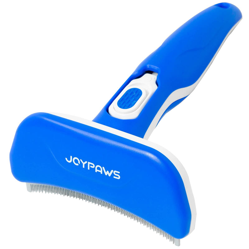 Upgraded Pet Self Cleaning Curved Deshedding Tool, Effectively Reduces Shedding by Up to 95%, Professional Grooming Brush for Small or Medium Dogs and Cats Blue M - PawsPlanet Australia