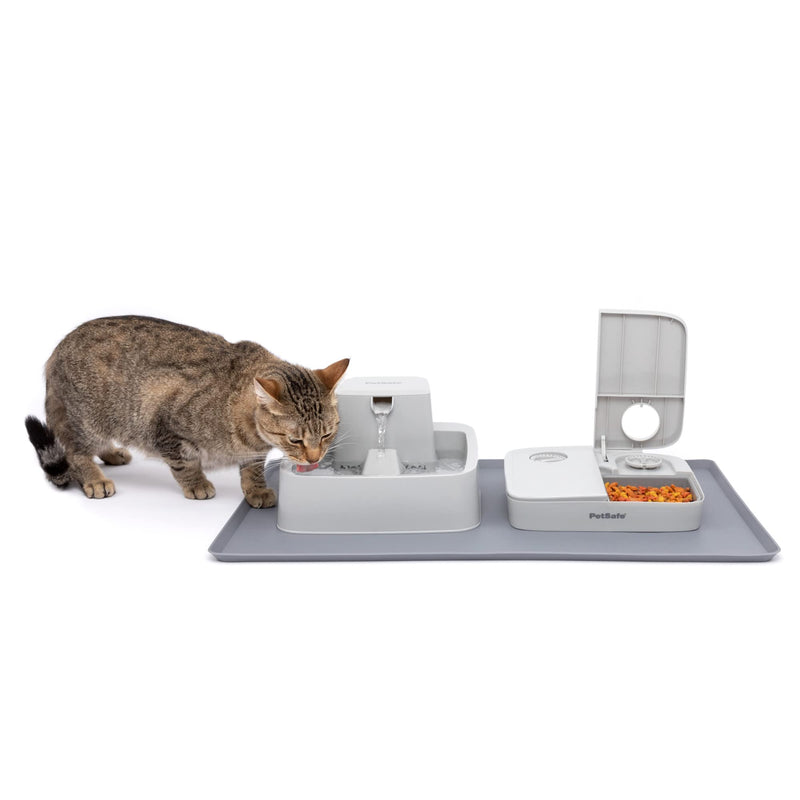PetSafe Fountain and Feeder Mat, for Dogs and Cats, Silicone Food and Water Placemat, 26 in X 16 in, Waterproof, Dishwasher Safe, Pet Food Mat with Lip - PawsPlanet Australia
