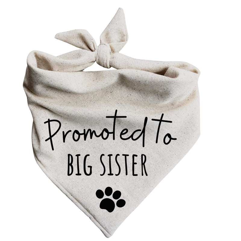 Dog Bandanas Baby Announcement Pregnancy Announcement Promoted to Big Sister Oatmeal Beige Minimal (Large) Large - PawsPlanet Australia