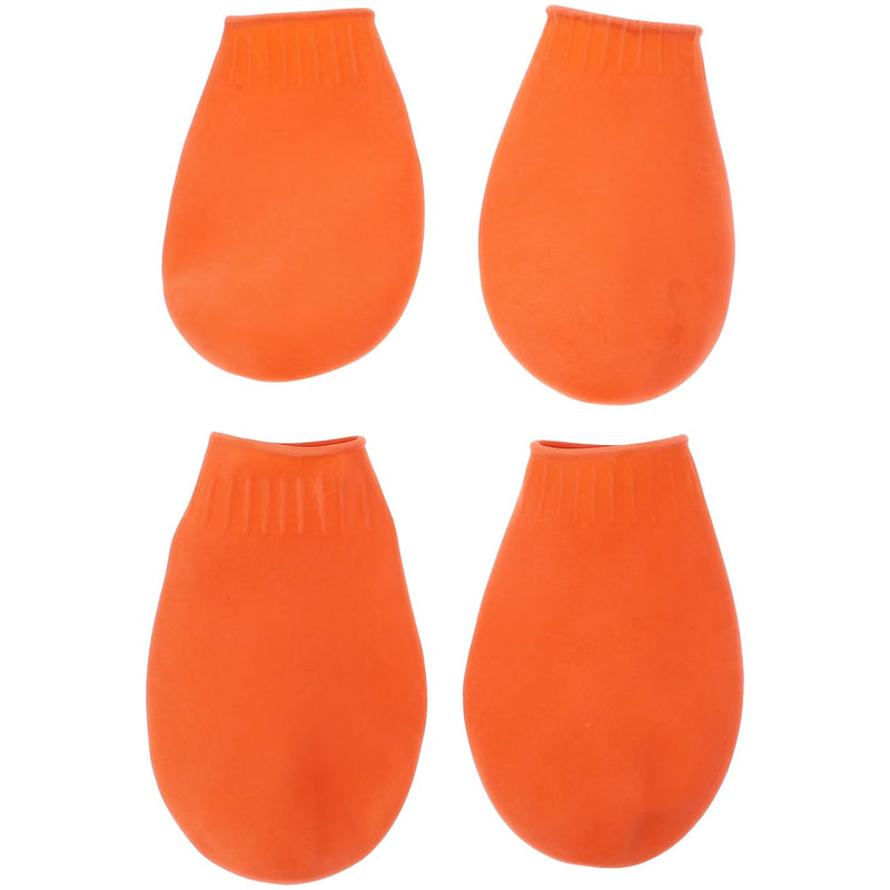 Waterproof Pet Shoes - 4Pcs Non-Slip Durable Dog Boots for Outdoor Protection Rain & Snow Paw Covers for Cats and Dogs Easy on/Off Size Suitable for Small Pets M Orange
