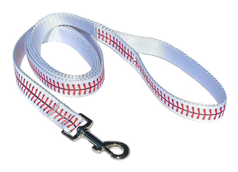 Baseball Dog Leash | Stylish Baseball Stitch Pattern Canine Leash with Secure Metal Clasp, Crafted from Strong and Durable Nylon | Ideal for Hounds, Puppies, Mutts, and More - PawsPlanet Australia
