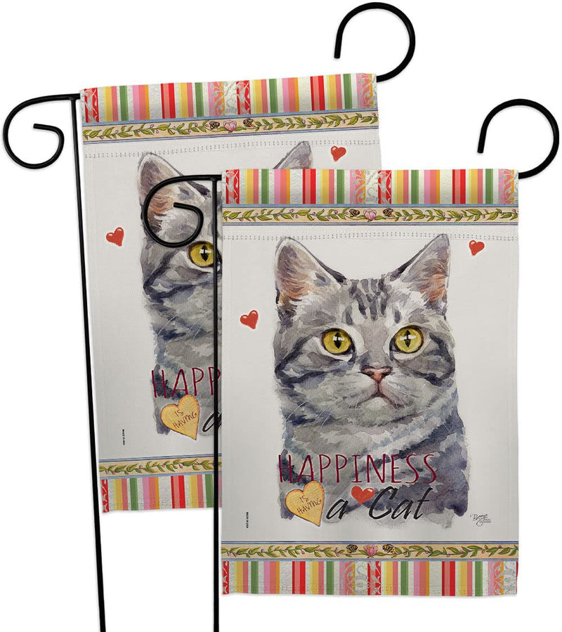 Breeze Decor Red American Short Hair Happiness Garden Flag-2pcs Pack Cat Kitten Meow Spoiled Paw Fur Pet Nature Farm Animal Creature House Banner Small Yard Gift Double-Sided, Made in USA - PawsPlanet Australia