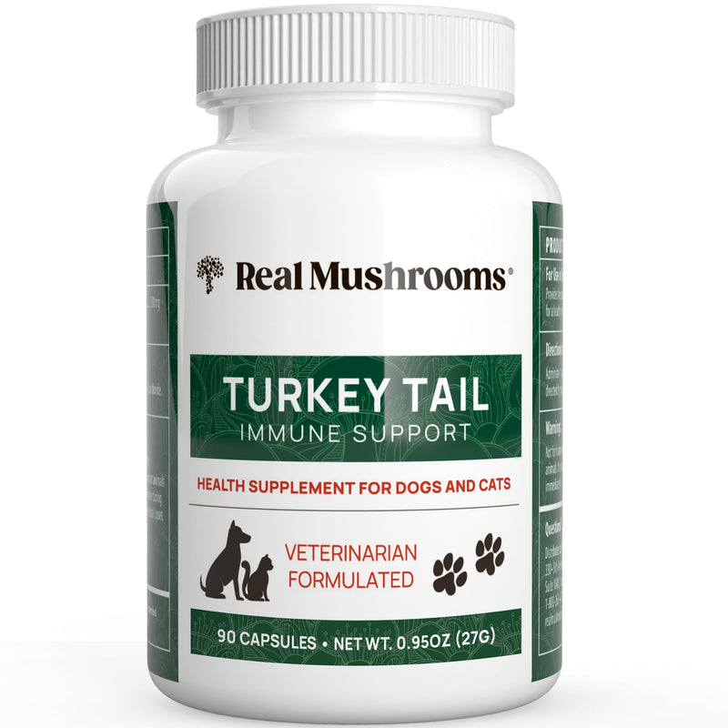 Turkey Tail Pet Support - Dog Multivitamins and Supplements for Immune Support, Gut Health & Wellness - Grain-Free, Gluten-Free, Vet-Approved Dog Supplement (90ct) Turkey Tail Mushrooms Pet - PawsPlanet Australia
