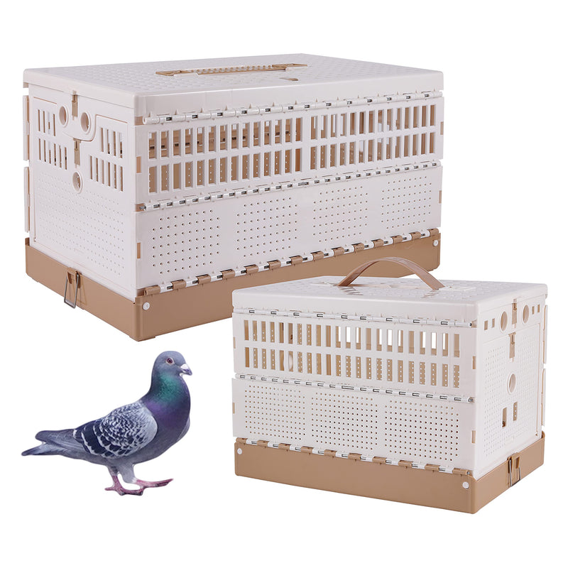 Plastic Foldable Pigeon Cage with Handle, Portable Bird Travel Carrier Cage Pigeon Cage Pairing Cage Pigeon Nest Box Easy to Clean for Training and Release Competition(S)(Two Doors) S - PawsPlanet Australia