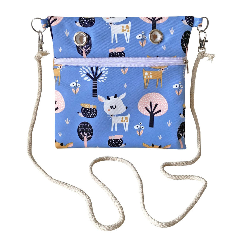 Faux Rabbit Fur Sugar Glider Bonding Carry Pouch Portable Small Animal Carrier Bag Small Animal Bonding Crossbody Strap for Hamster Rat Gerbil with Vent (Blue) Blue - PawsPlanet Australia