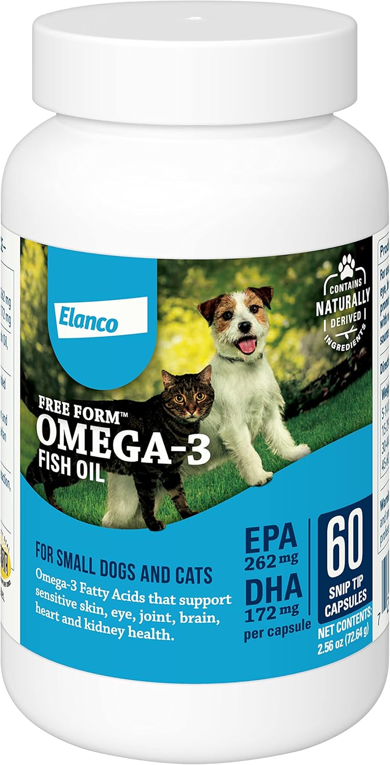 Omega 3 Fish Oil for Dogs, High Natural Omega-3, DHA, EPA Fish Oil Supplements for Pets, Supports Dog Dry Skin, Itching & Shedding - Strengthen Immune, Heart, Hip & Joint Health - 60 Counts - PawsPlanet Australia
