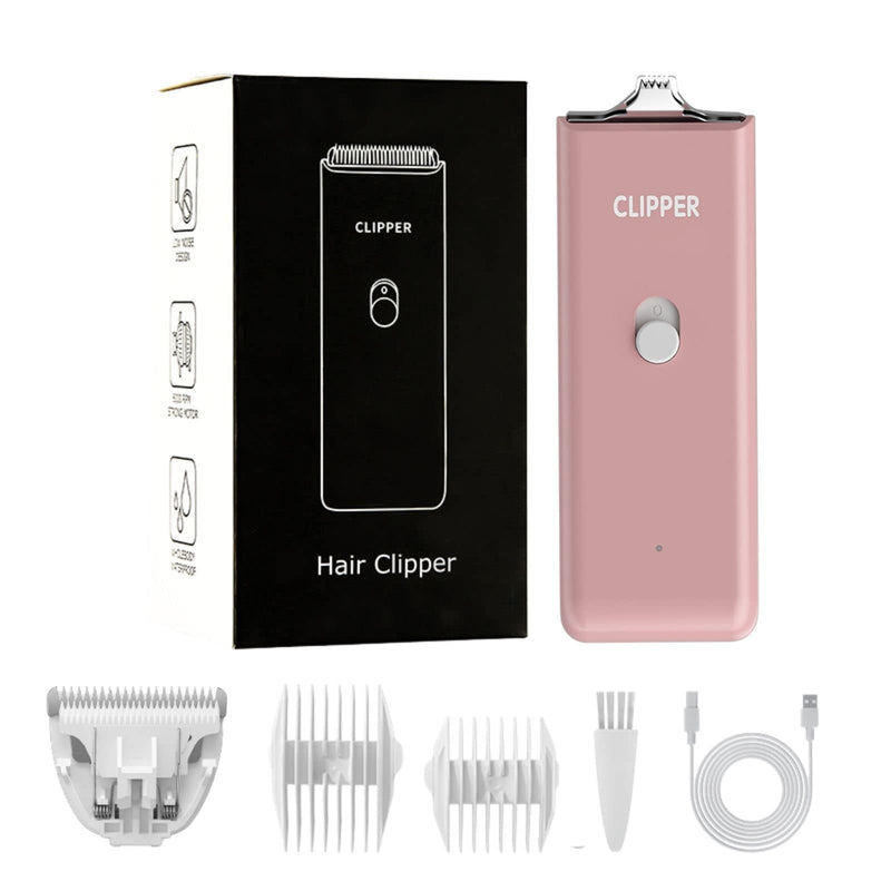 Dog Cat Home Hair Waterproof Clipper Portable Electric USB Rechargeable Pet Grooming Tools Low Noise Shaver Cordless Trimmer for Small and Large Pets Pink-2