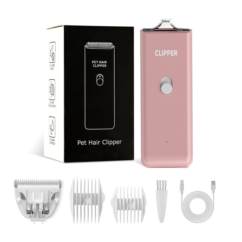 Feet Hair Trimmer, Dog Clippers,Quiet Washable USB Rechargeable Cordless Dog Grooming Kit,Electric Pets Hair Trimmers Shaver Shears for Dogs and Cats Pink Pink 2 Blades - PawsPlanet Australia